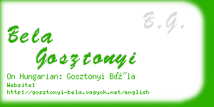 bela gosztonyi business card